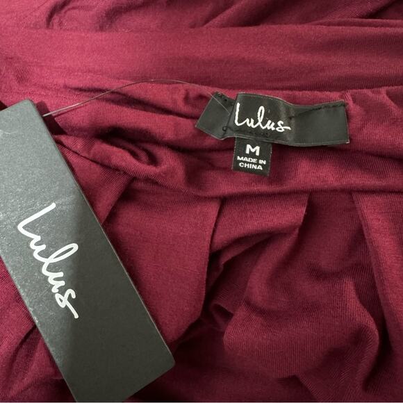 LULU’S Convertible Tricks of the Trade Burgundy Maxi Dress Size M NWT - Picture 12 of 13